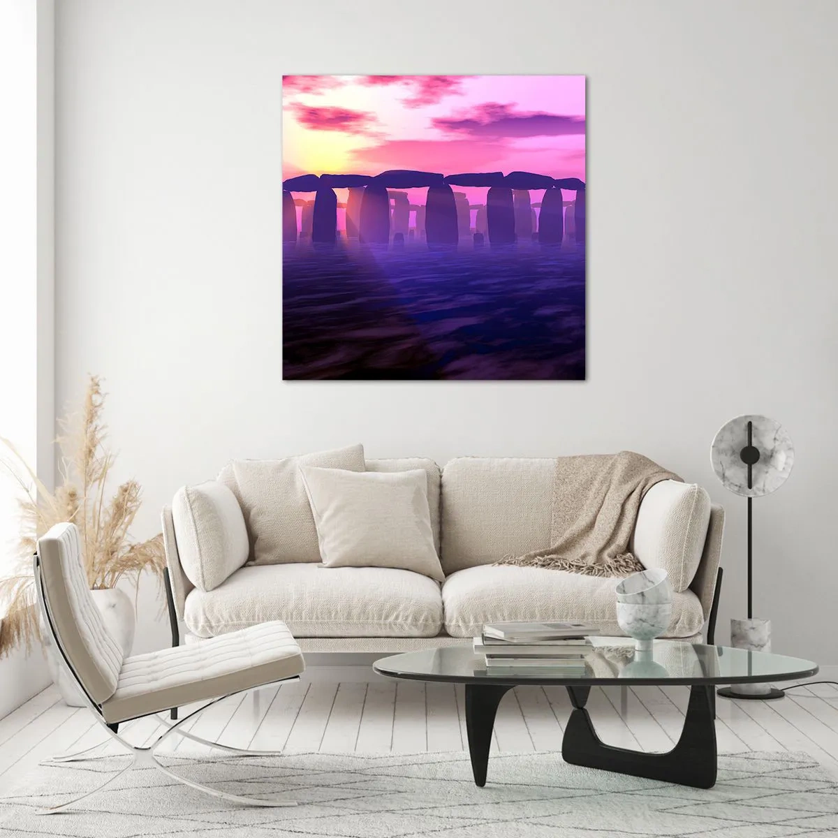 Obraz na skle - Tajemství za svítání v mlze - 70x70 cm