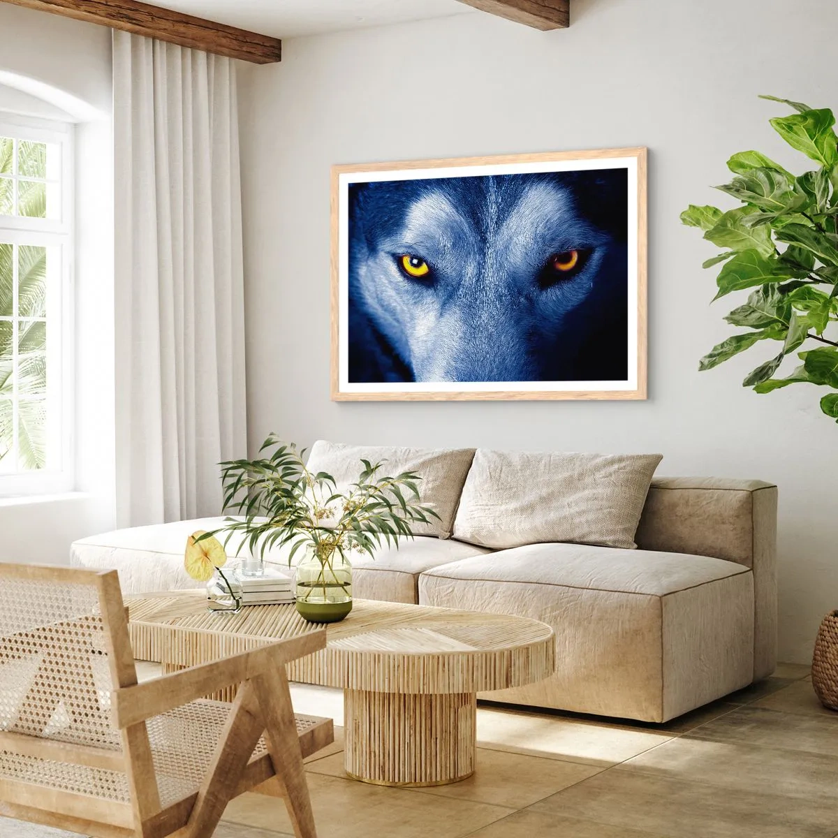 Plakát v rámu světlý dub - Fascinující pohled - 91x61 cm