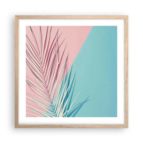 Plakát v rámu světlý dub - Tropický dojem - 50x50 cm