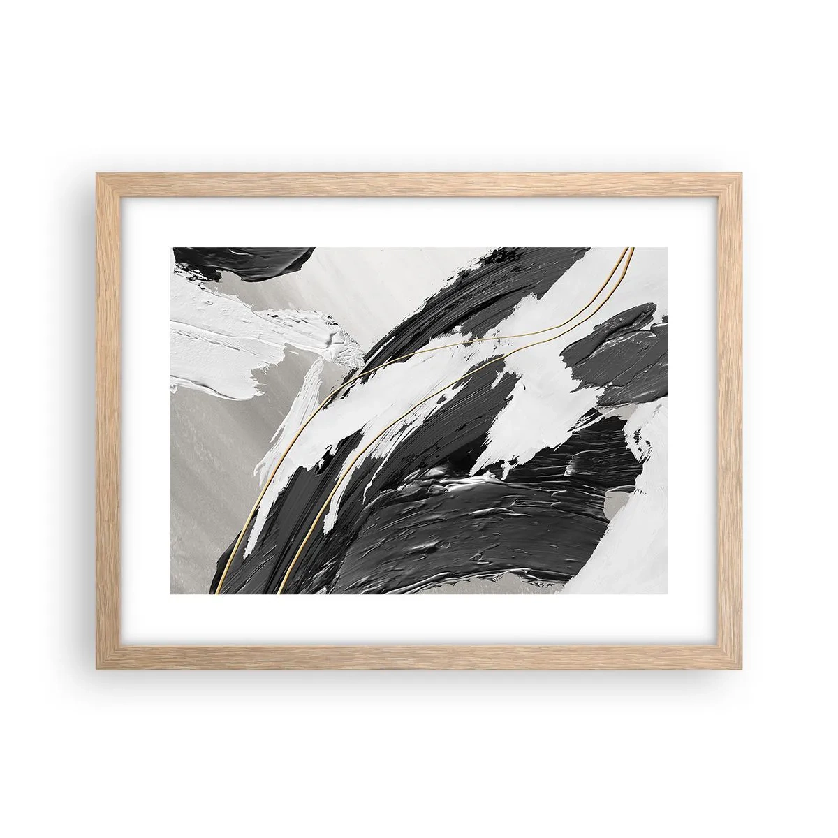 Plakát v rámu světlý dub - Velkorysá abstrakce - 40x30 cm
