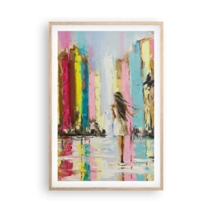 Plakát v rámu světlý dub - Pojď se mnou - 61x91 cm