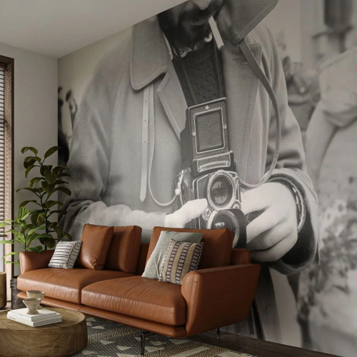 Fototapeta Samolepicí Deluxe Sticker - V retro stylu - Fotoaparát, Vinobraní, Fotoaparát - 100x70 cm