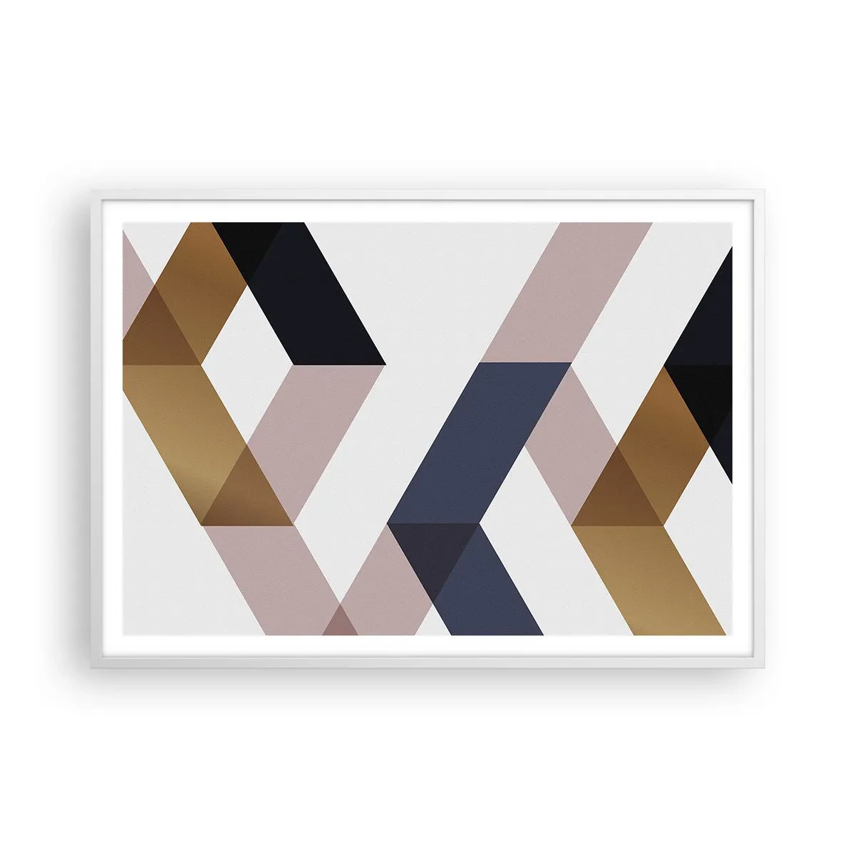 Plakát v bílém rámu - Roviny a úhly - 100x70 cm