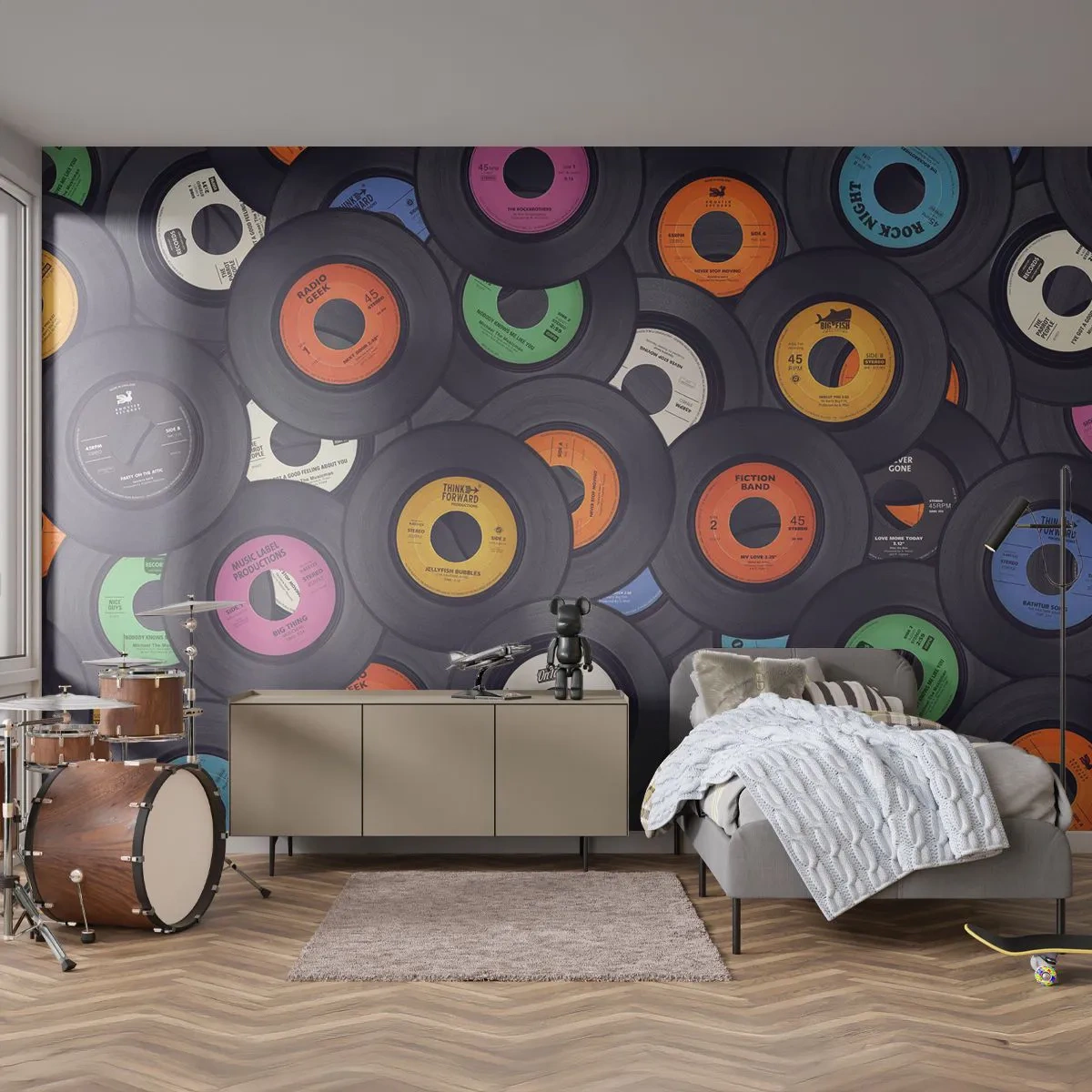 Fototapeta Premium Sand - Barvy klasiky - Vinyl, Hudba, Vinobraní - 300x210 cm