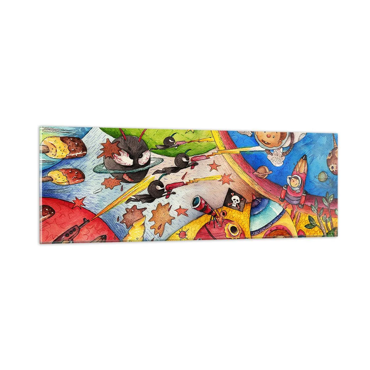 Obraz na skle - Velké vesmírné dobrodružství - 90x30 cm