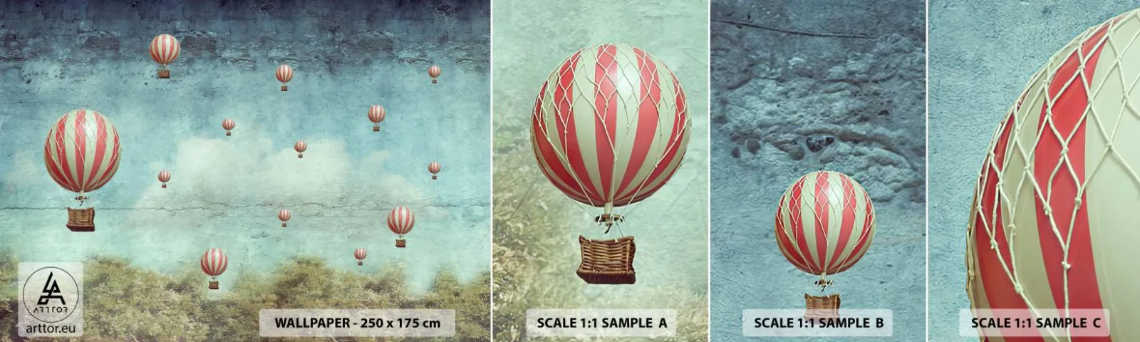 Vzor Fototapety Samolepicí Deluxe Sticker - Osvobozeni od shonu života - Abstrakce, Výlet, Let balonem - 100x30 cm