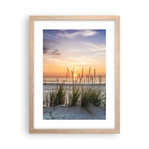 Plakát v rámu světlý dub - Podívej se, představ si a pociť - 30x40 cm