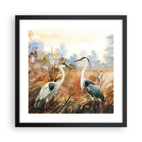 Plakát v černém rámu - Kam na podzim? - 40x40 cm