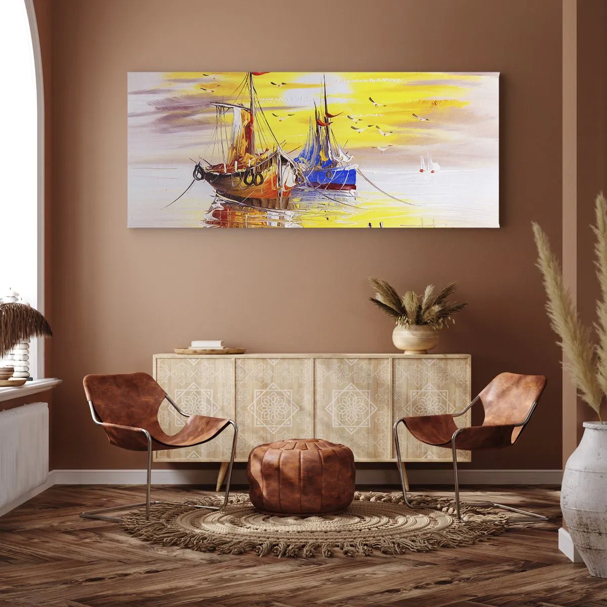 Obraz na plátně - Zasloužený odpočinek v přístavu - 140x50 cm