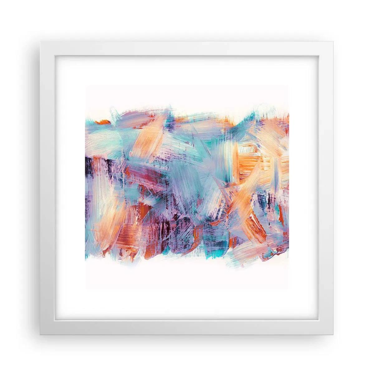 Plakát v bílém rámu - Barevný nepořádek - 30x30 cm