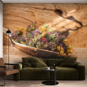Fototapeta Samolepicí Deluxe Sticker - Barevné kvítí a voňavé bylinky - Příroda, Sušené bylinky, Kuchyně - 250x175 cm
