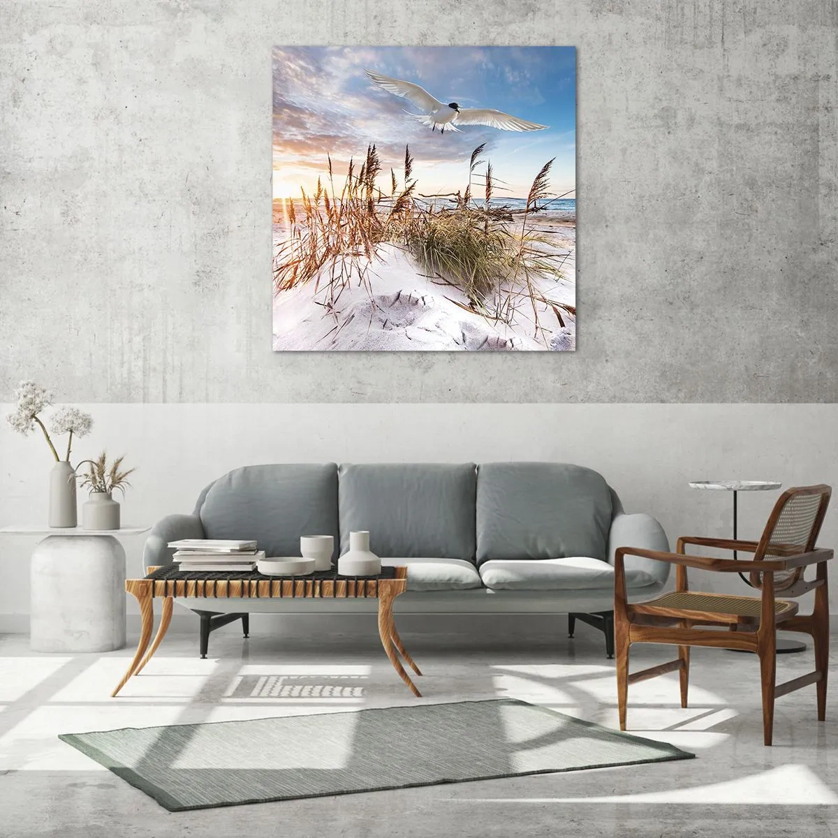 Obraz na skle - Vítr od moře - 70x70 cm