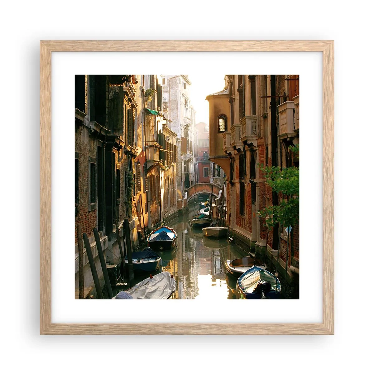 Plakát v rámu světlý dub - V benátském zákoutí - 40x40 cm