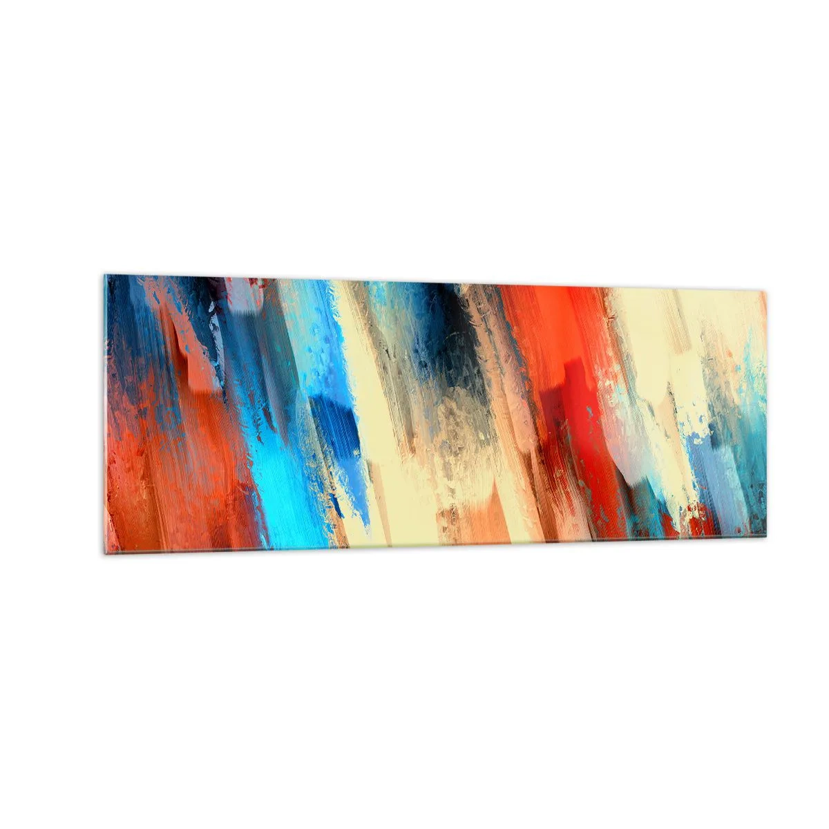 Obraz na skle - Vodopád barev - 140x50 cm
