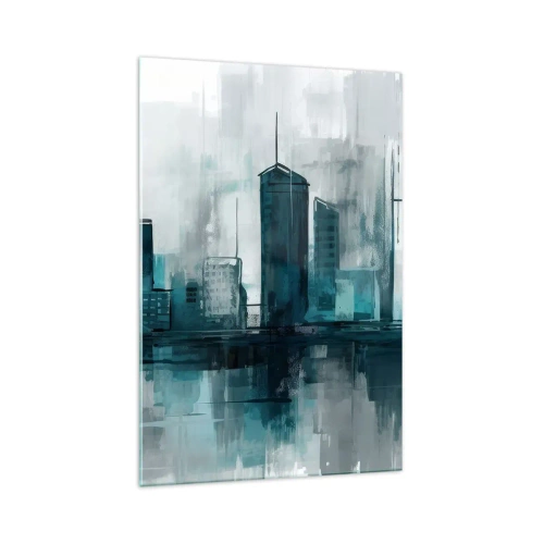 Obraz na skle - Město v barvě deště - 70x100 cm
