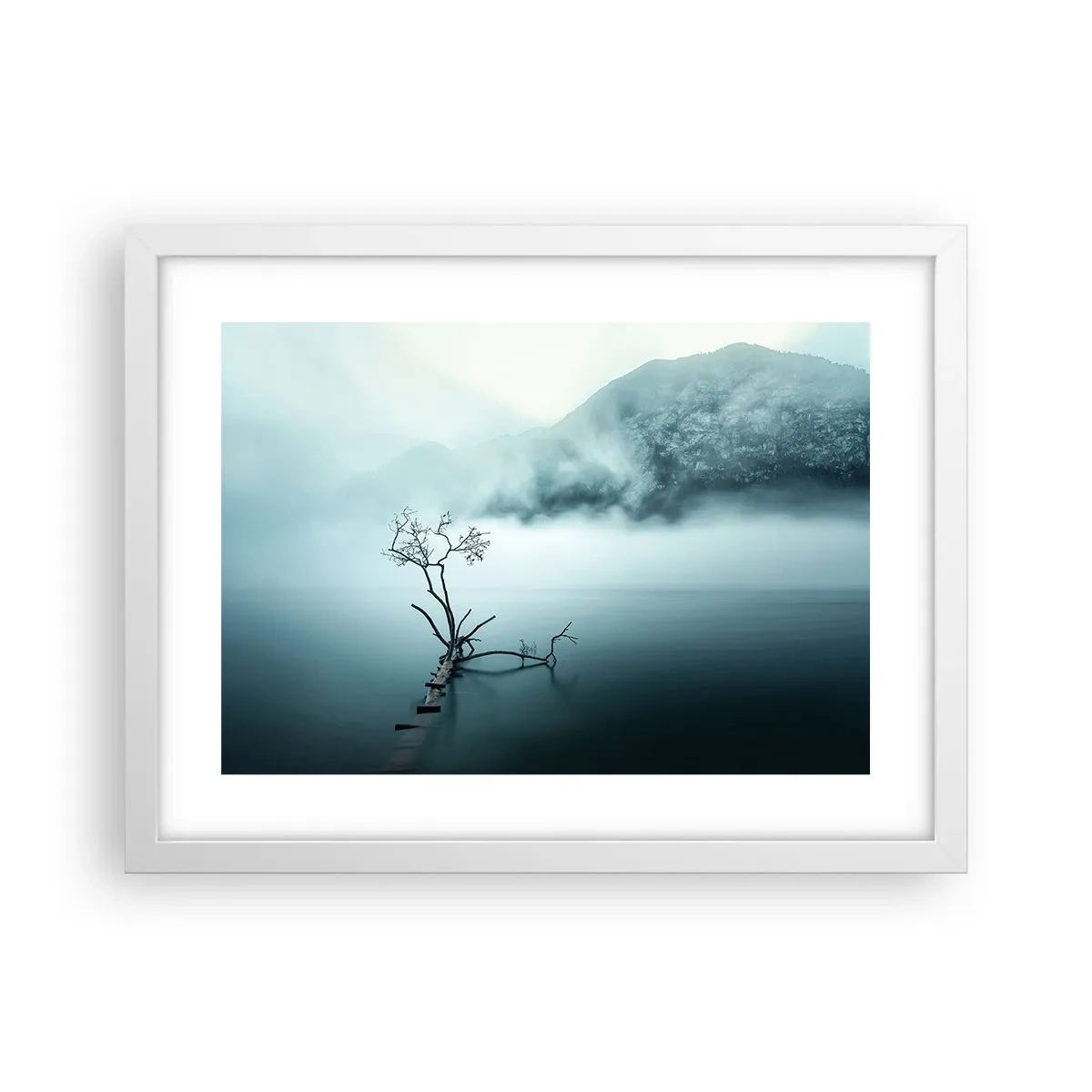 Plakát v bílém rámu - Z vody a mlhy - 40x30 cm