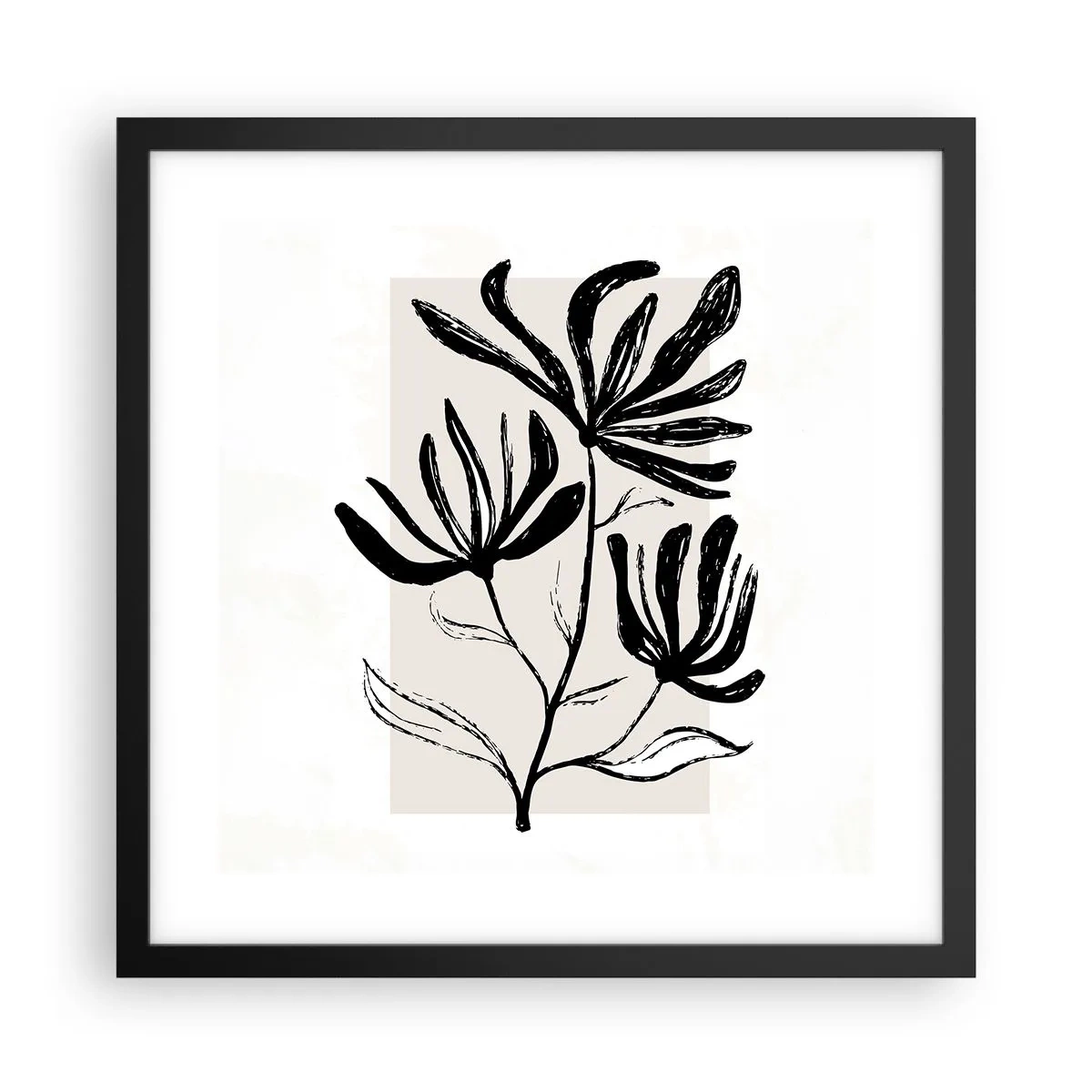 Plakát v černém rámu - Náčrtek pro herbář - 40x40 cm