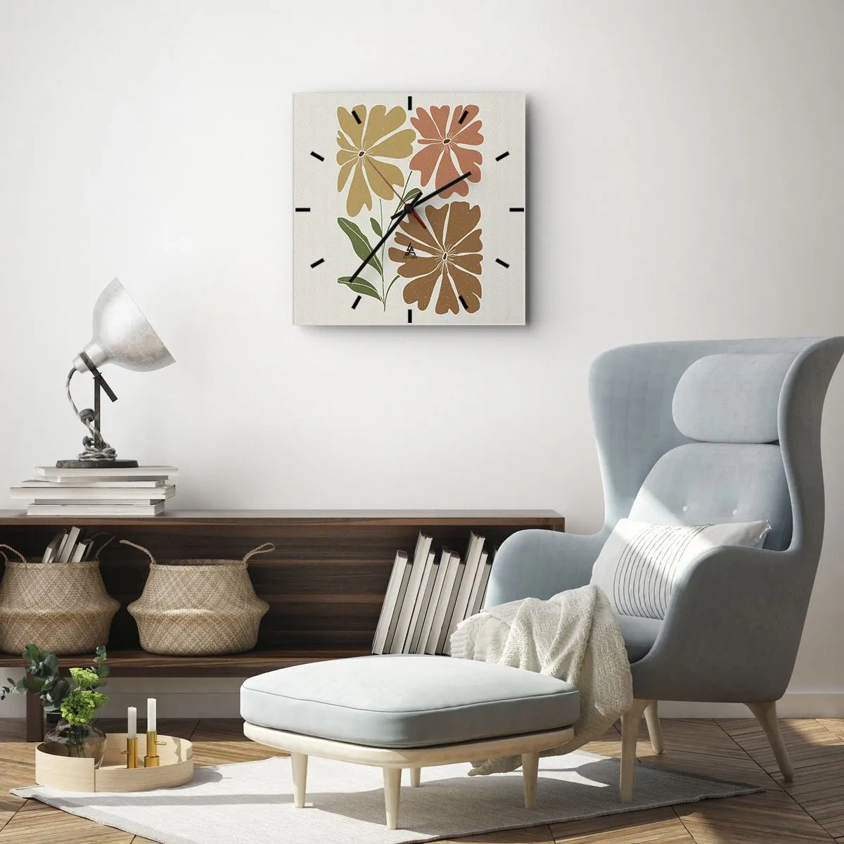 Nástěnné hodiny - Příroda a geometrie - 30x30 cm