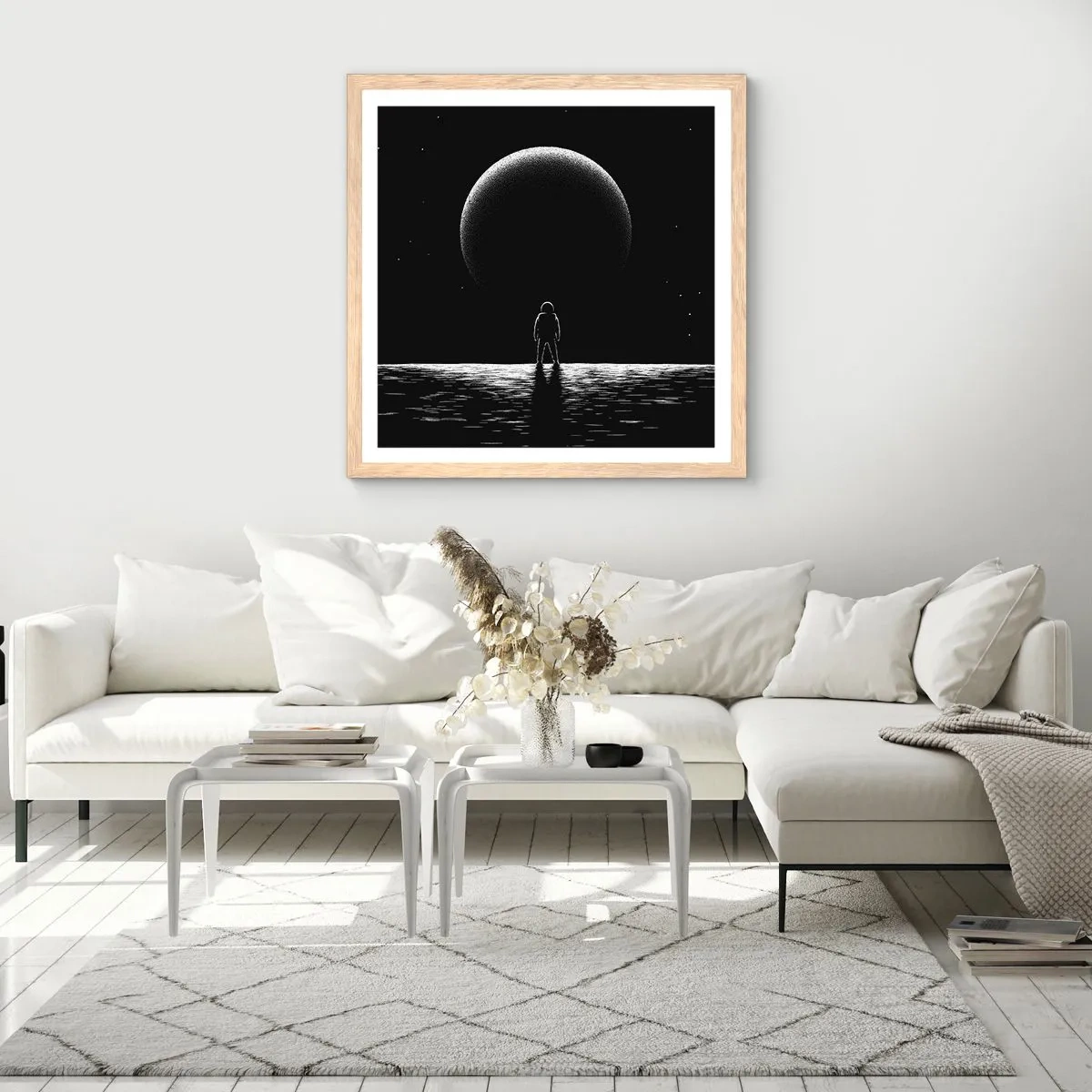 Plakát v rámu světlý dub - Tváři v tvář - 30x30 cm