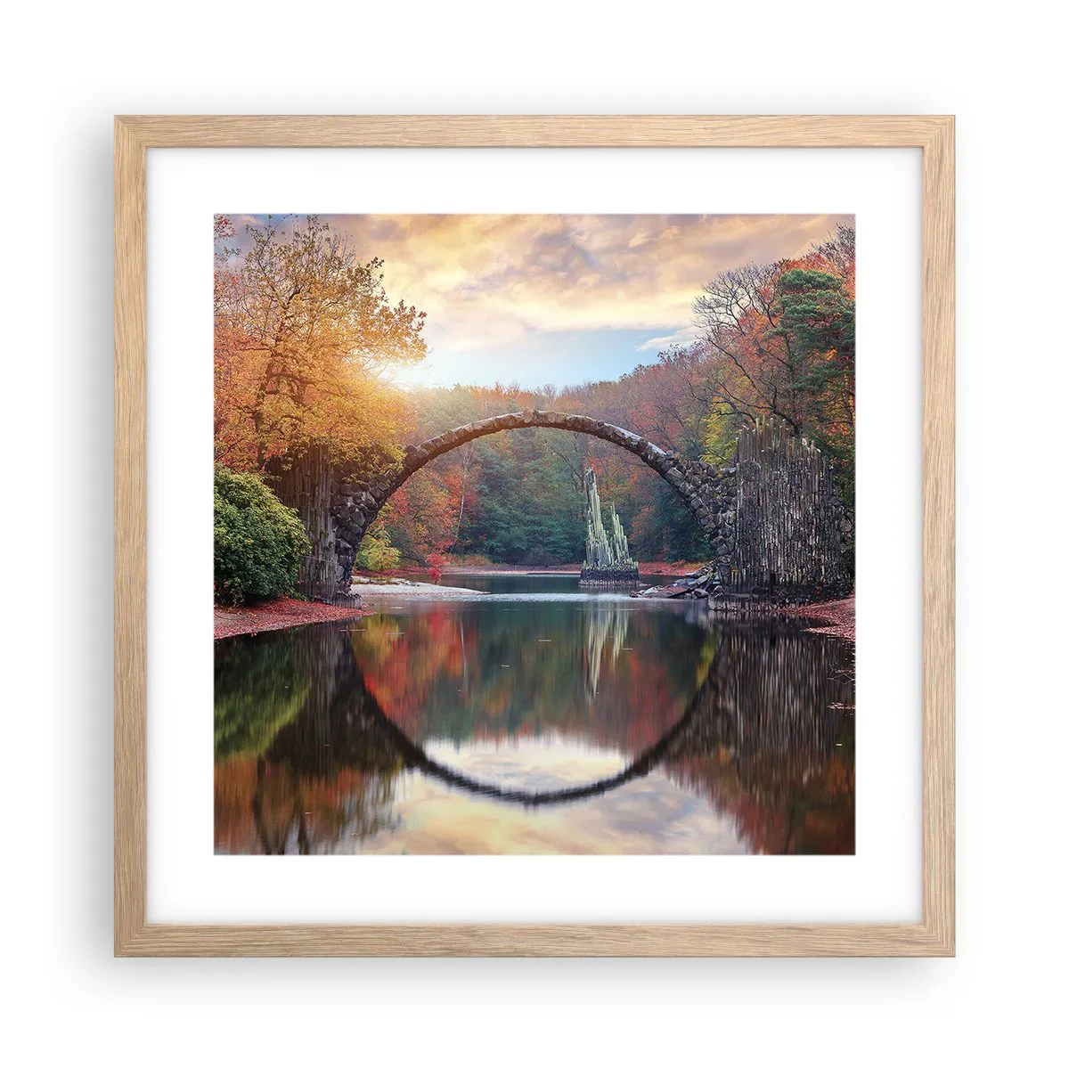 Plakát v rámu světlý dub - Za zrcadlem - 40x40 cm