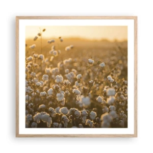 Plakát v rámu světlý dub - Chlupaté pole - 60x60 cm