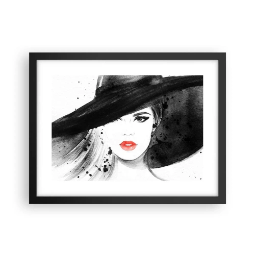 Plakát v černém rámu - Dáma v černém - 40x30 cm