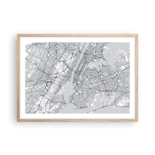 Plakát v rámu světlý dub - Anatomie metropole - 70x50 cm