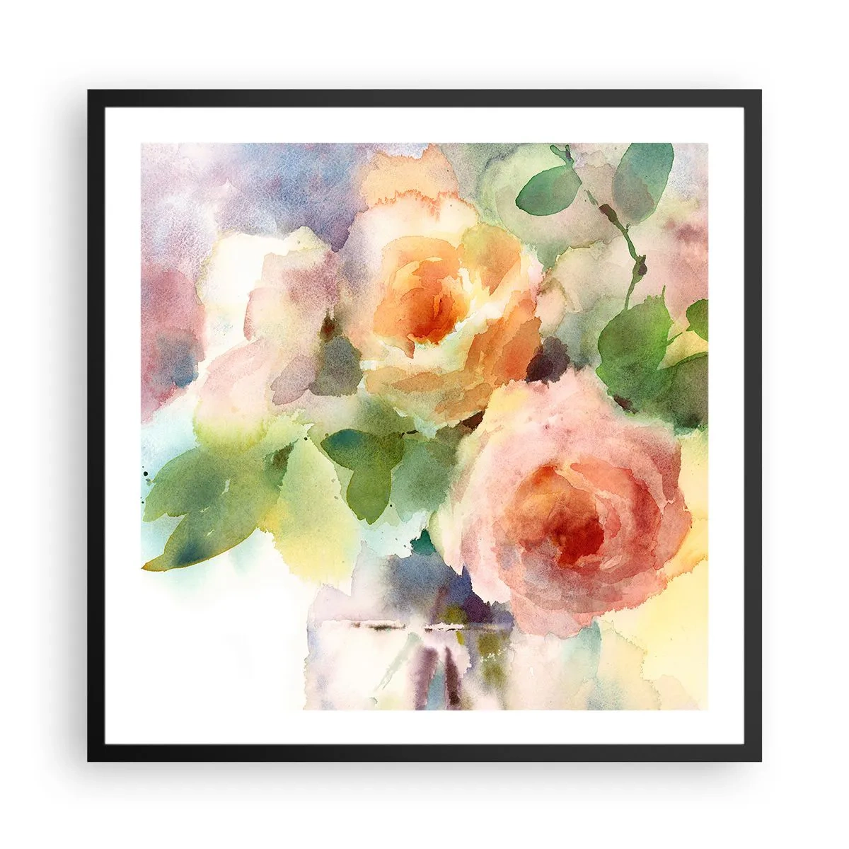 Plakát v černém rámu - Jemné jako akvarel - 60x60 cm