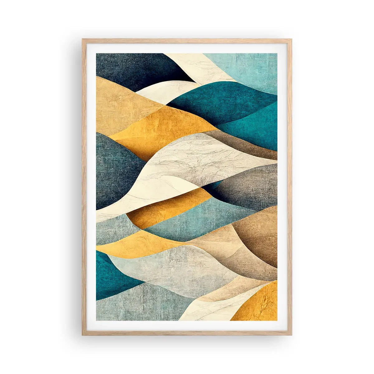 Plakát v rámu světlý dub - Rytmus a vlnění - 70x100 cm