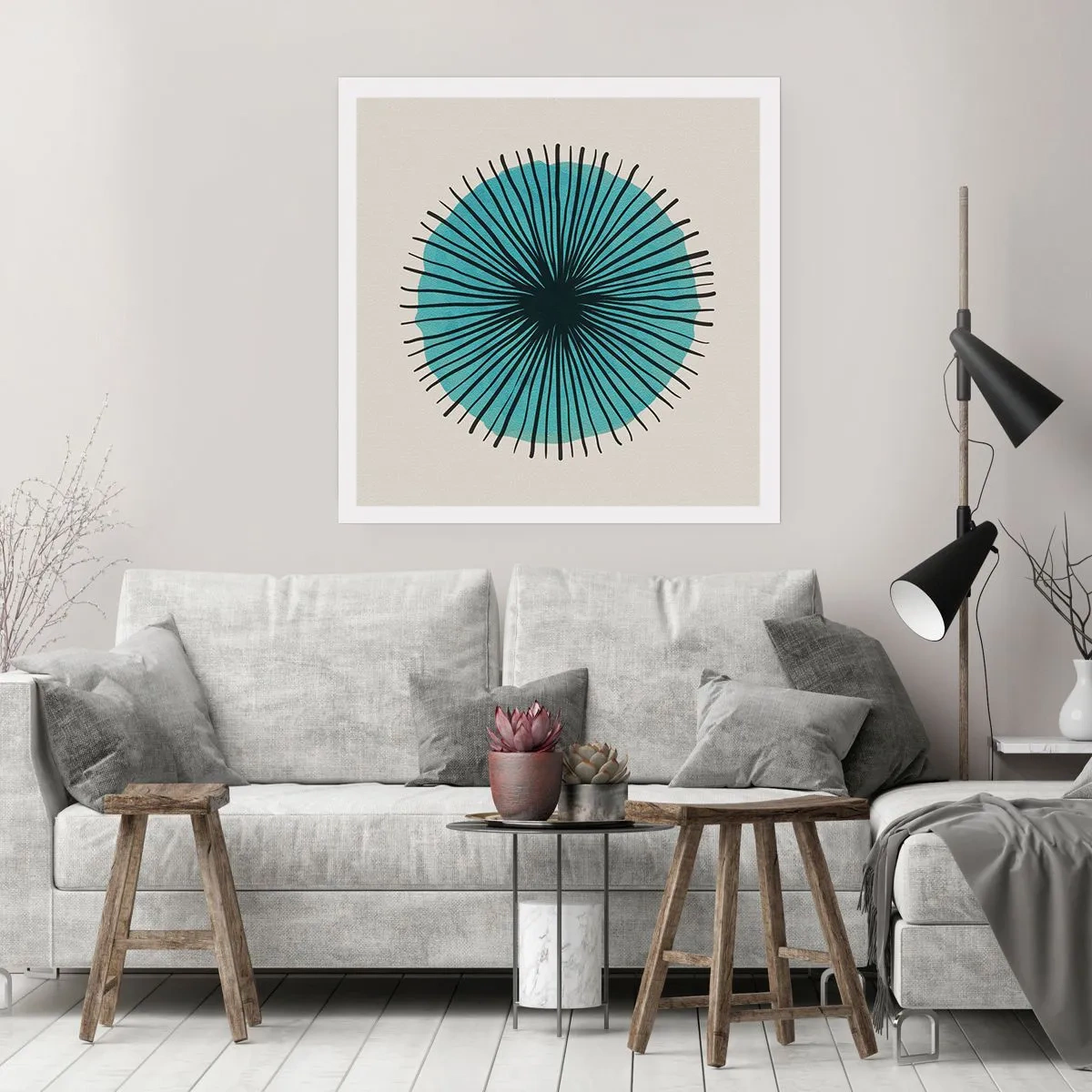 Plakát - Zářící modrá - 60x60 cm