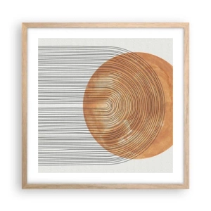 Plakát v rámu světlý dub - Slunečná kompozice - 50x50 cm