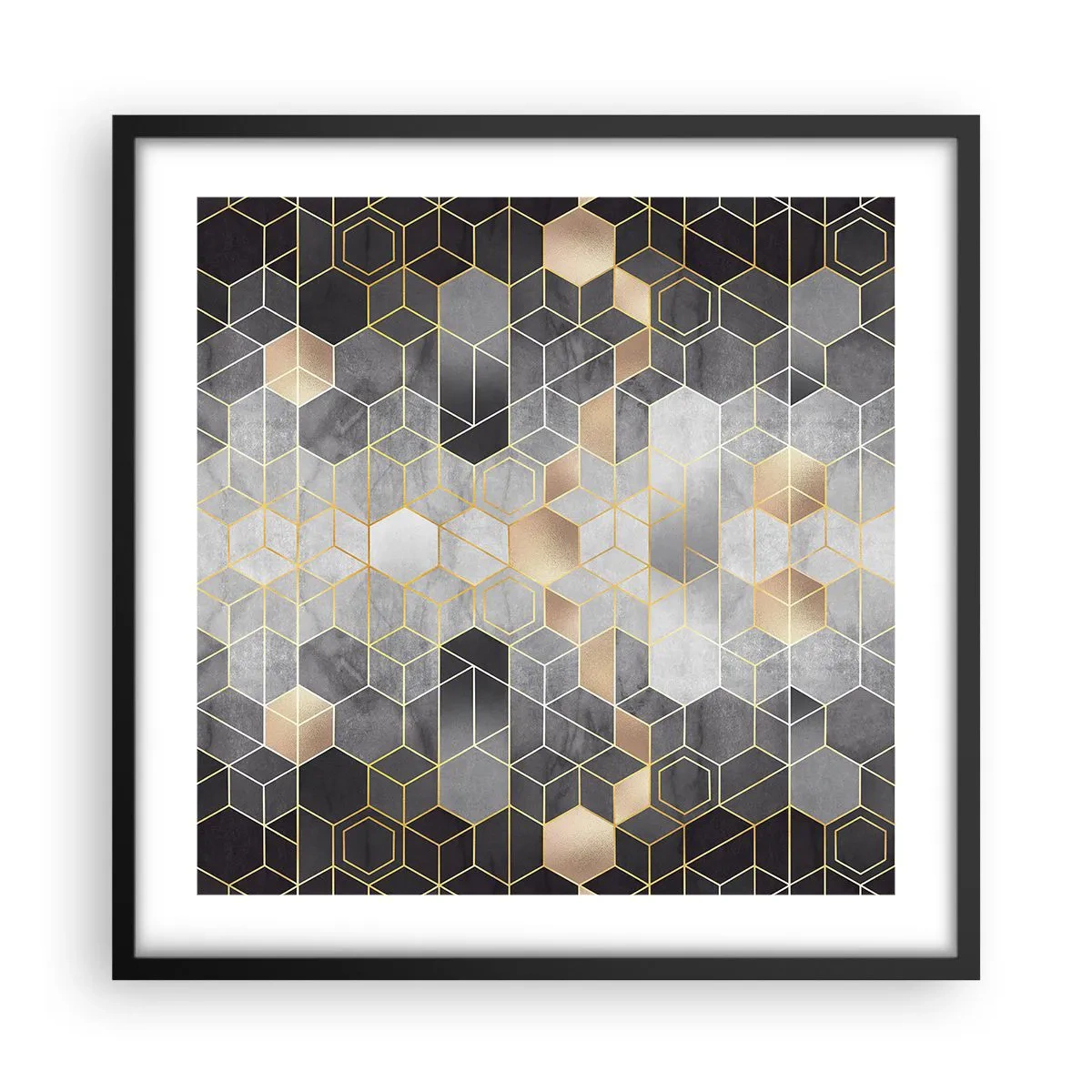 Plakát v černém rámu - Diamantová kompozice - 50x50 cm