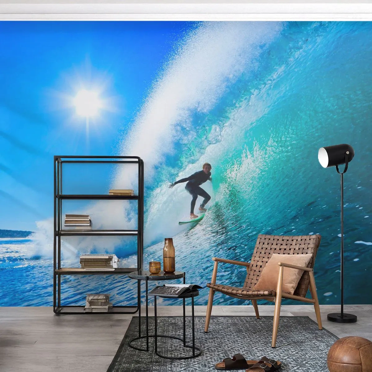 Fototapeta Samolepicí Deluxe Sticker - Přes velký blankyt - Sport, Surfař, Moře - 250x175 cm