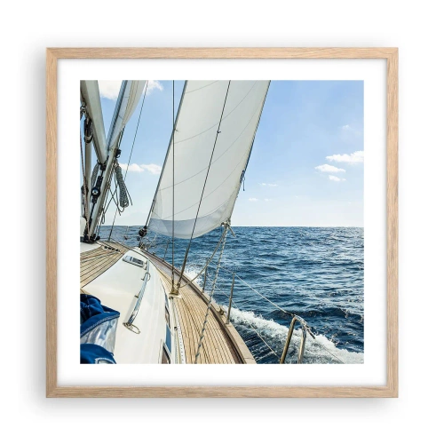 Plakát v rámu světlý dub - Ahoj, dobrodružství - 50x50 cm