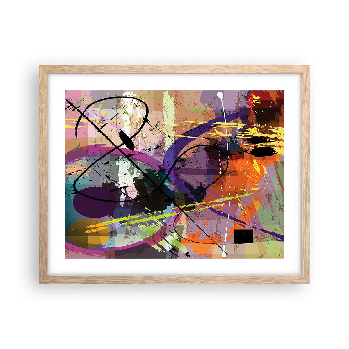 Plakát v rámu světlý dub - Lze přímo nebo kolem - 50x40 cm