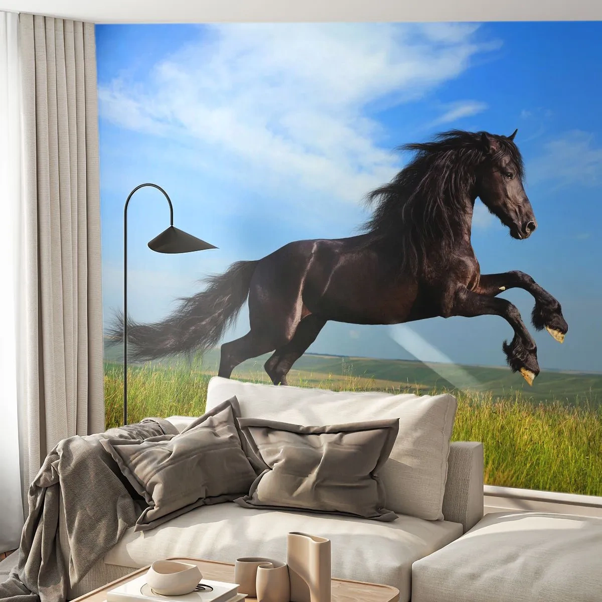 Fototapeta Premium Sand - Strhující manifest svobody - Zvířata, Kůň, Krajina - 400x280 cm