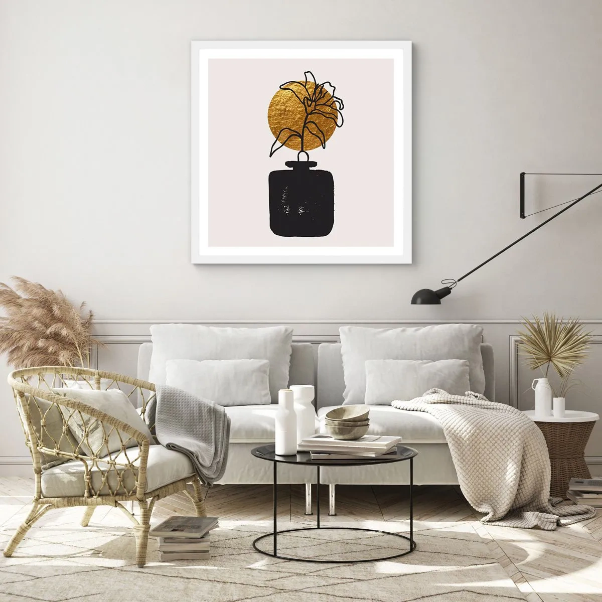Plakát v bílém rámu - Krása, která má cenu zlata - 60x60 cm