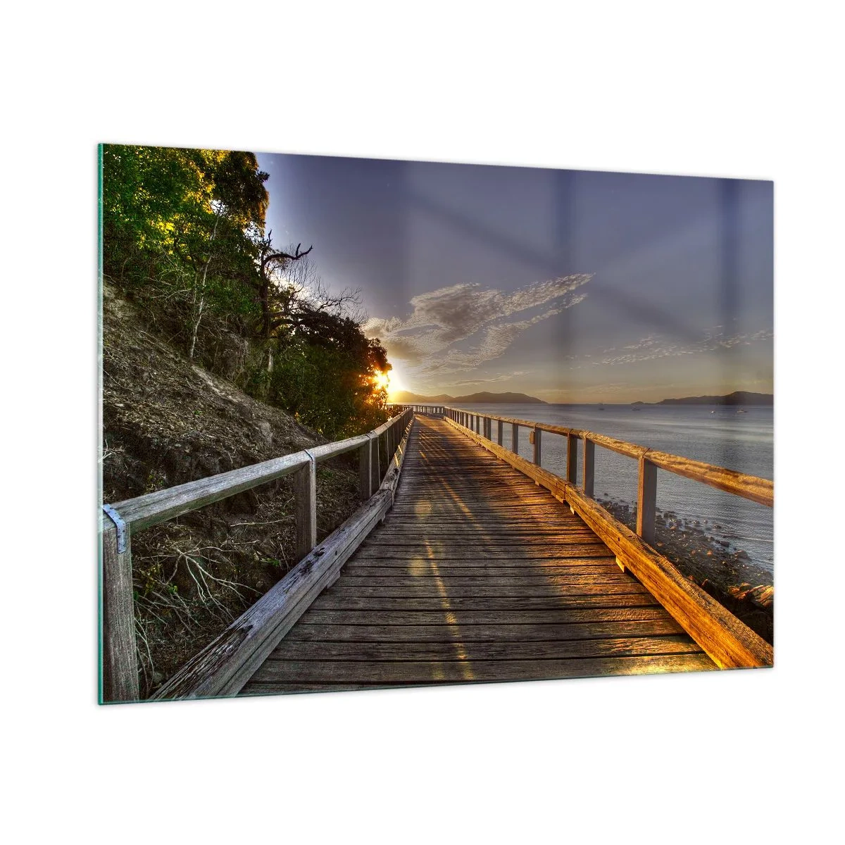 Obraz na skle - Jít, stále jít směrem ke slunci - 100x70 cm