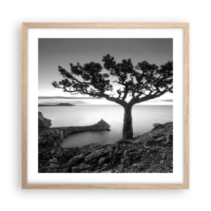 Plakát v rámu světlý dub - Klid až k horizontu - 50x50 cm