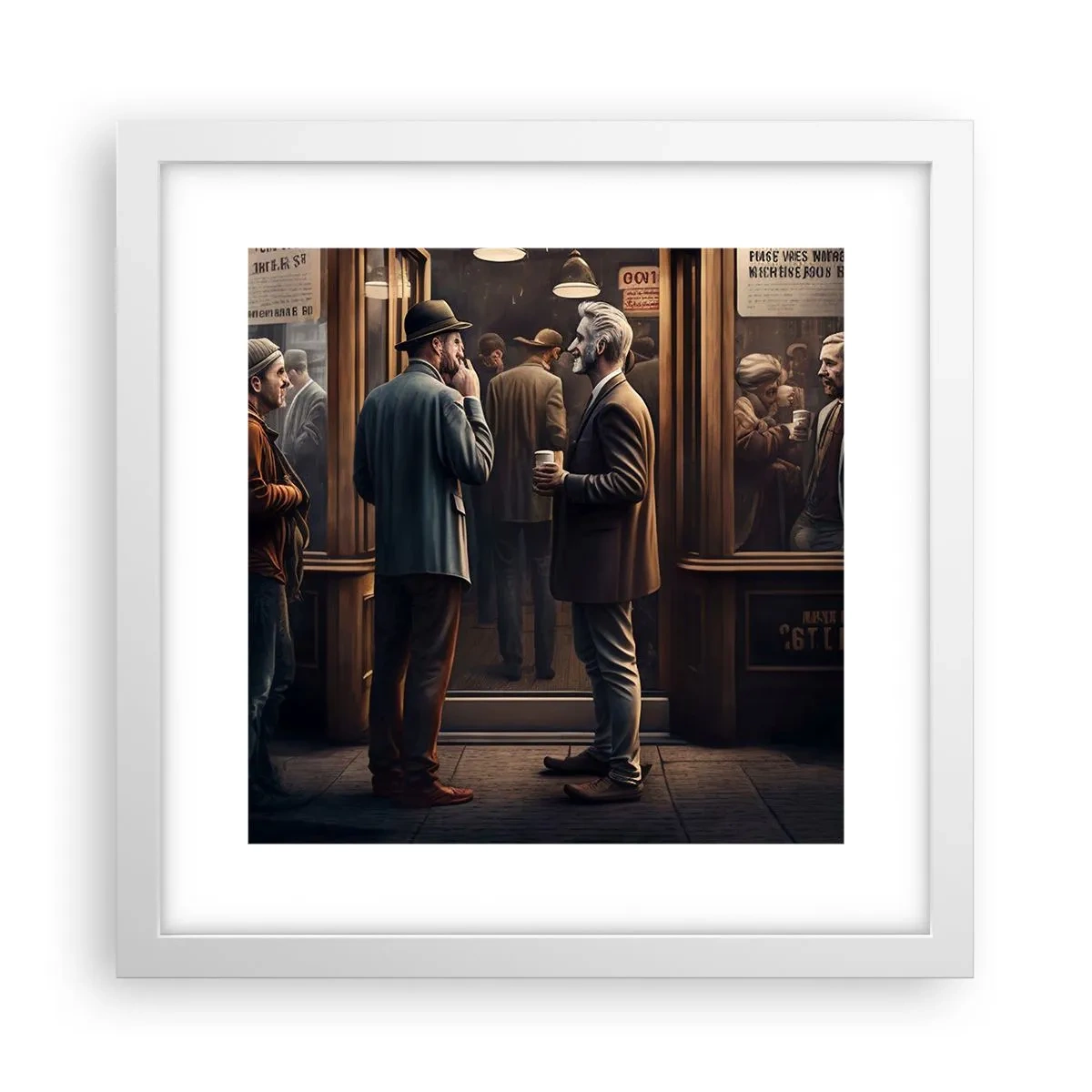 Plakát v bílém rámu - Dobrá chvíle dne - 30x30 cm