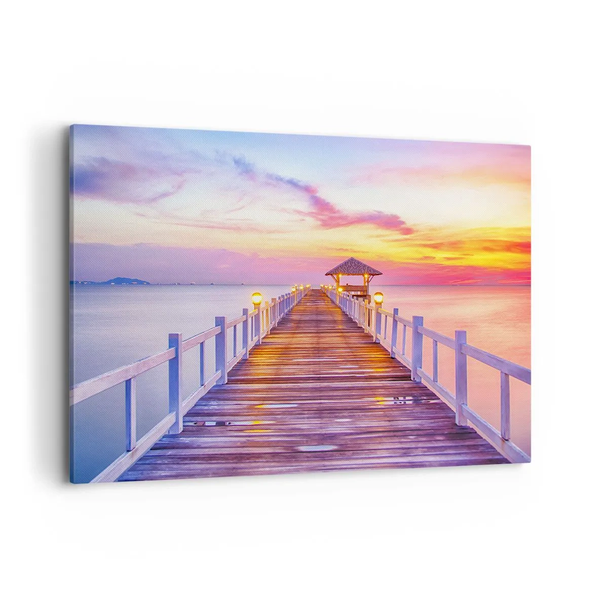 Obraz na plátně - Liliově-zlaté ticho večera - 120x80 cm