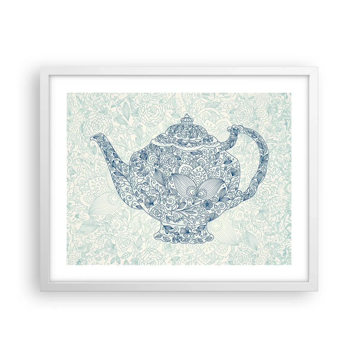 Plakát v bílém rámu - Čajové kouzlo - 50x40 cm