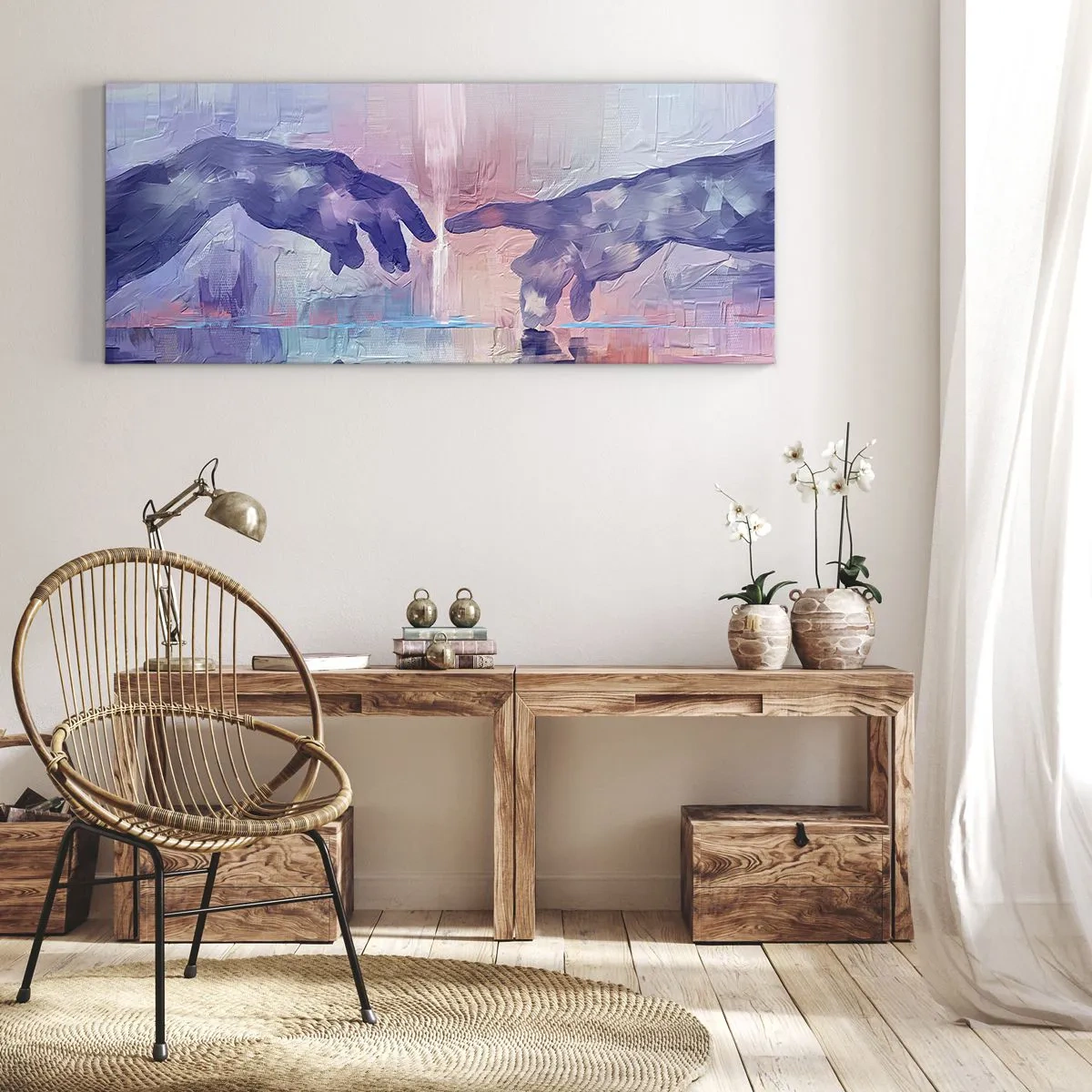 Obraz na plátně - Božská jiskra života - 160x50 cm