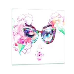 Obraz na skle - Svůdný slib - 30x30 cm