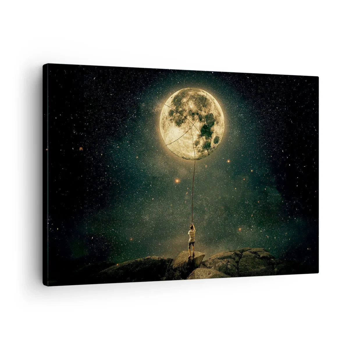 Obraz na plátně - Kluk, který ukradl měsíc - 70x50 cm