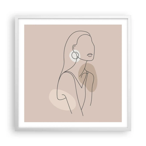 Plakát v bílém rámu - Dívčí ikona - 60x60 cm