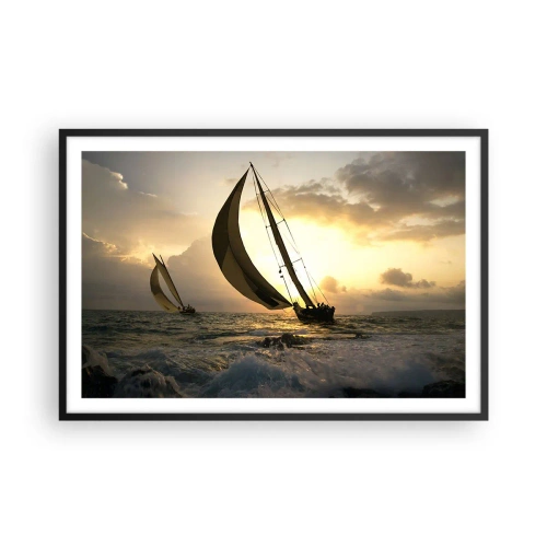 Plakát v černém rámu - S větrem a proti větru - 91x61 cm