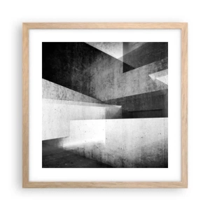 Plakát v rámu světlý dub - Struktura prostoru - 40x40 cm
