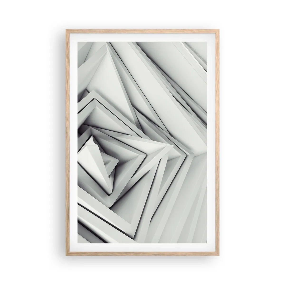 Plakát v rámu světlý dub - Symfonie ostrých úhlů - 61x91 cm