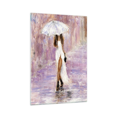 Obraz na skle - V liliovém dešti - 70x100 cm